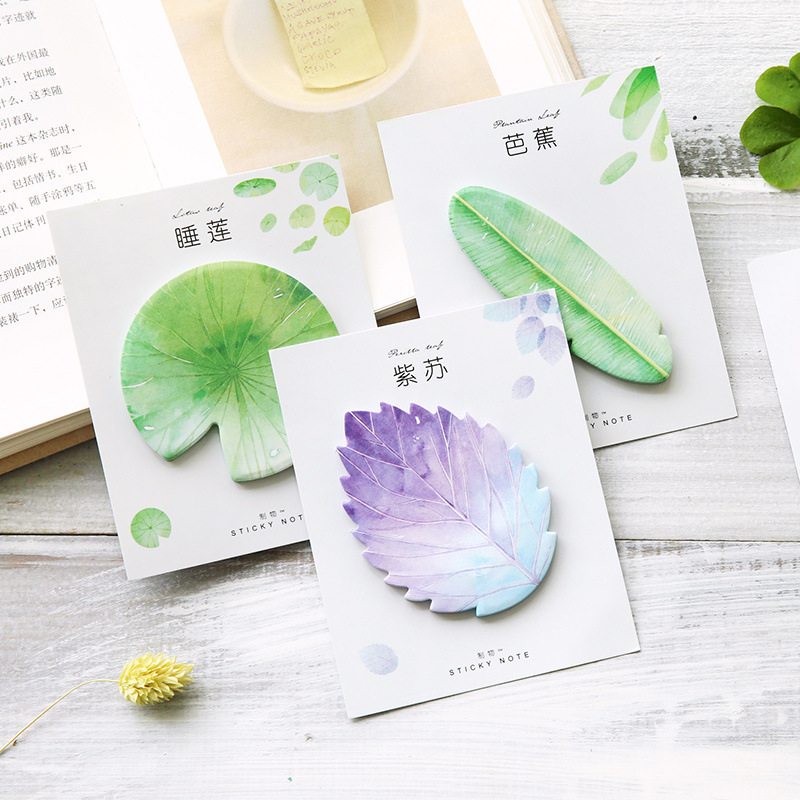 30 Pcs Leaf Sticky notes Plann - Office Stationery Supply List ulasan dan harga