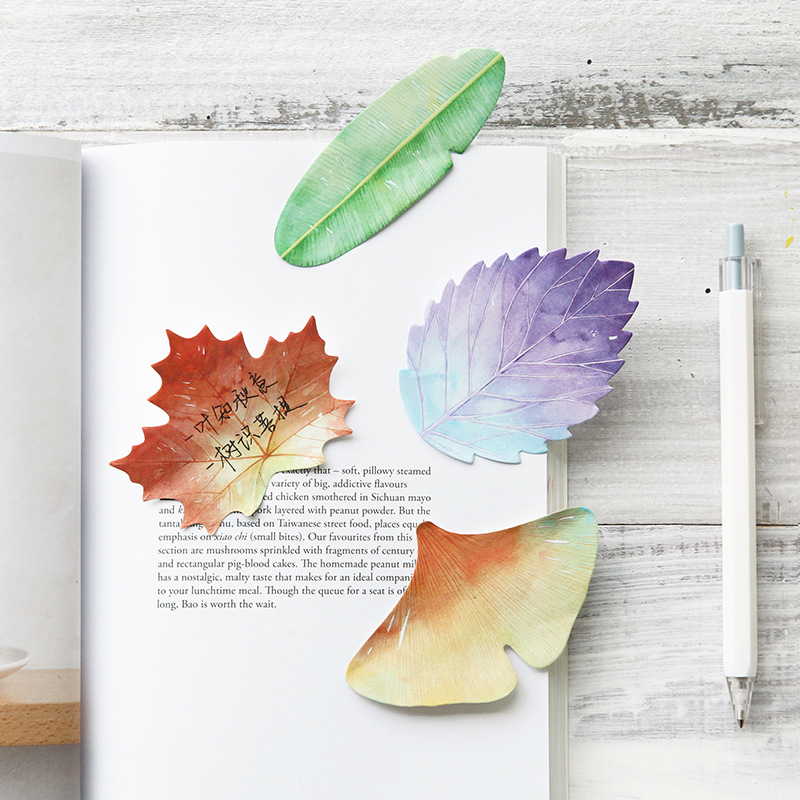 30 Pcs Leaf Sticky notes Plann - Office Stationery Supply List ulasan dan harga