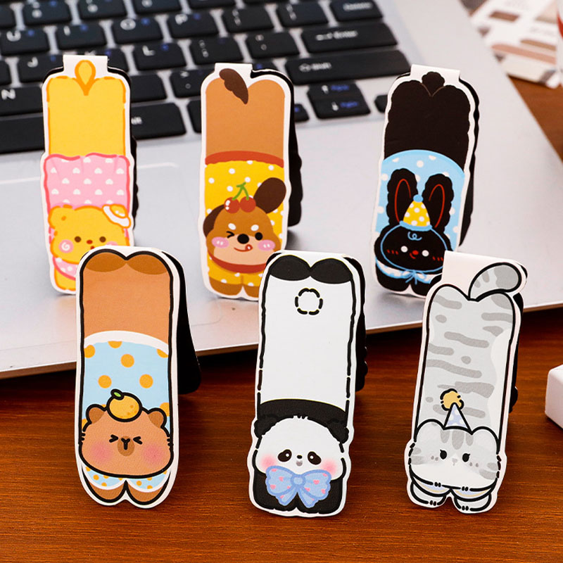 6pcs Kawaii Cute Animal Magnet - Bookmark Magnetic Clip ulasan dan harga
