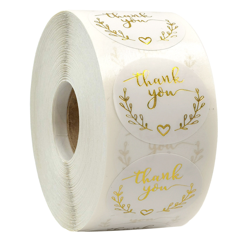 100-500pcs Gold Thank You Stic - Stationery Supply Business ulasan dan harga