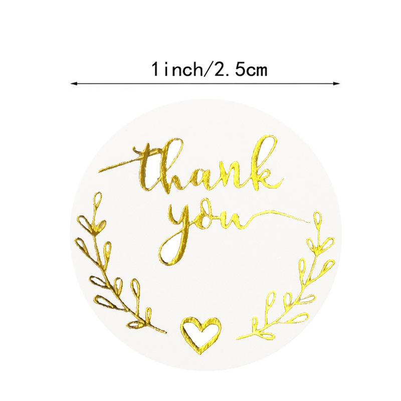 100-500pcs Gold Thank You Stic - Stationery Supply Business ulasan dan harga