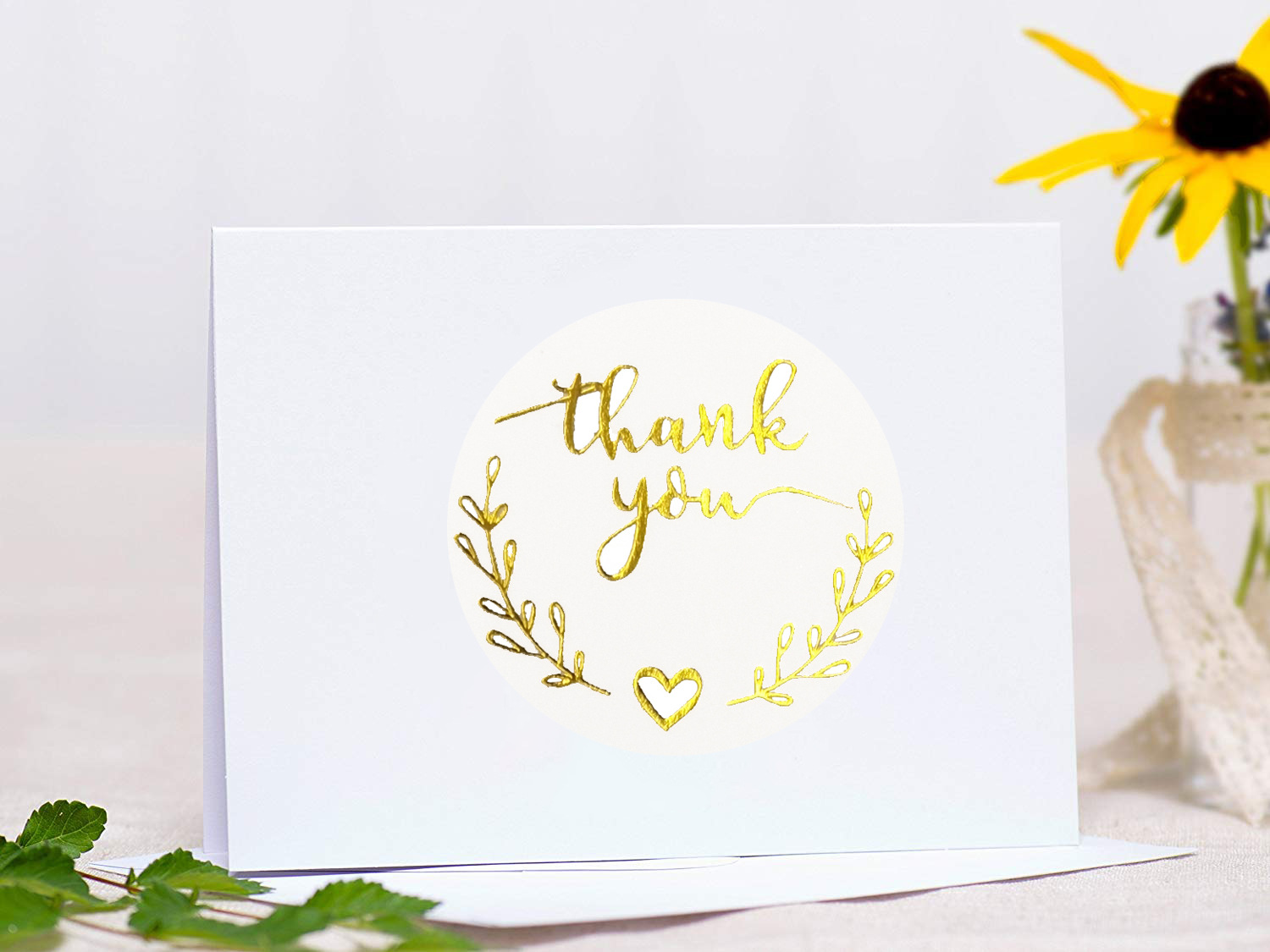 100-500pcs Gold Thank You Stic - Stationery Supply Business ulasan dan harga