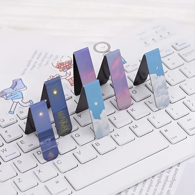 2Pcs Landscape Themed Magnetic - Bookmark Magnetic Clip ulasan dan harga