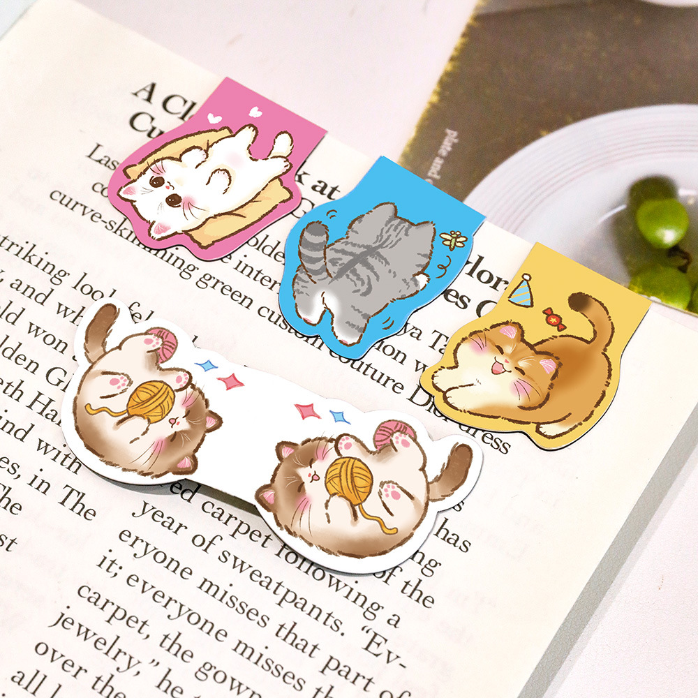 2Pcs/Set Cute Cat Magnetic Boo - Bookmark Magnetic Clip ulasan dan harga