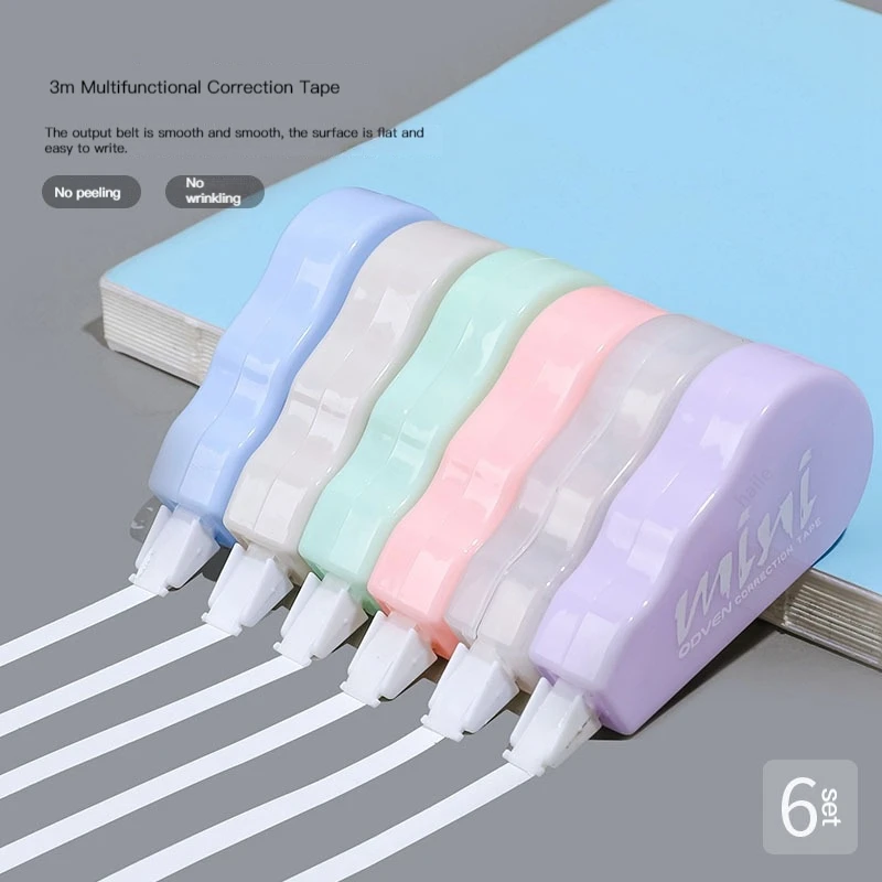 6Pcs/pack Correction Tapes Pro - Correction Tape Roller ulasan dan harga